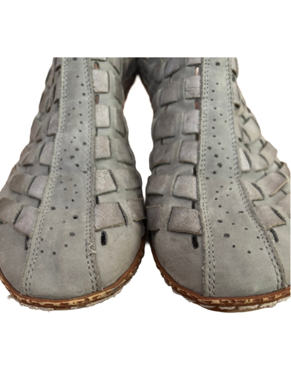 Rieker Sina Antistress Blu/Gry woven Lthr slngbk shoes SZ 9 lagenlook comfort - Picture 5 of 8